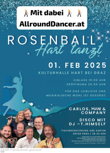 Rosenball Hart bei Graz 1.2.25 mit AllroundDancer - Taxitänzer Info 06644512100 Andreas