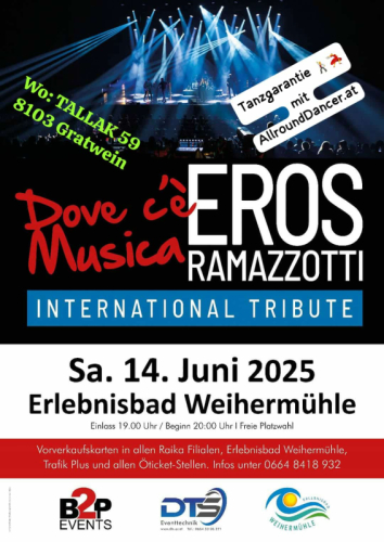 Erlebnisbad-Weihermuehle Tallak 59 , 8103 Gratwein Mi 14.6. Italienische Tanznacht  am See AllroundDancer 06644512100 Tanzab