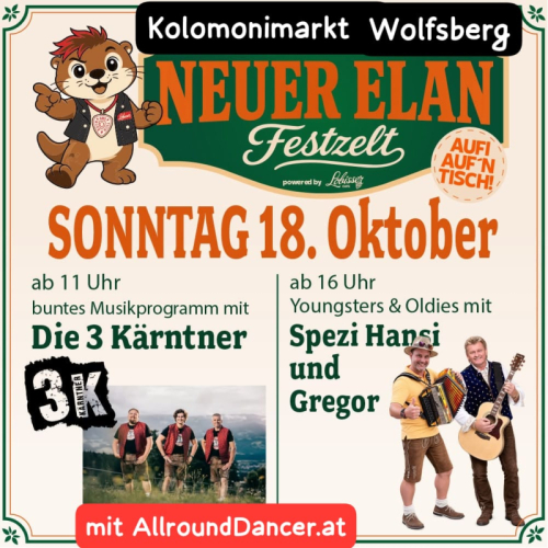 Kolomonimarkt Wolfsberg Festzelt Lobisser mit AllroundDancer.at Info 06644512100